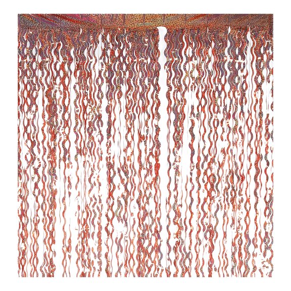 3 Pack Party Backdrop Decoration, 1mx2m Tinsel Streamer Foil Fringe Curtain Streamers for Parties Backdrop Decoration Christmas Wedding Birthday Photo Booth, Rose Gold