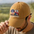 thumbnail image 2 of JULMCOMO 9/11 25th Anniversary Washed Cotton Baseball Cap We Will Never Forget Remember Patriotic Hat American Flag 2001‑2026 Hat for Men Women Yellow, 2 of 7