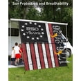 thumbnail image 3 of 4th of July RV Awning Sun Shade Screen 9'X7' America 250 Years Mesh Sunscreen Retro Red White StarsStripes Awning Shade Screen with Zipper UV Blocker Completed Kits for RV Motorhome Camper, 3 of 7