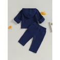 thumbnail image 4 of Liacowi Toddler Boys 2PCS Pants Sets Long Sleeve Button Hooded Tops and Elastic Band Pants Sets, 4 of 9
