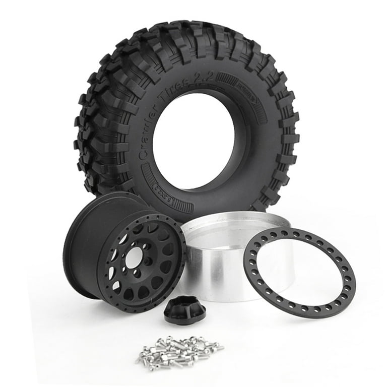 4PCS 135mm Metal 2.2 Beadlock Wheel Rim Tire Set for 1/10 RC