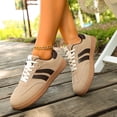 thumbnail image 5 of IEMIEMIEM Women's Fashion Sneakers Retro Gum Sole Lace Up Detail Casual Retro Walking Shoes-Gum Sole Casual Tennis-Anti Slip Trainers Beige 7.5 Wide, 5 of 5