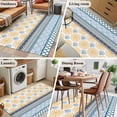 thumbnail image 5 of 3'x5' Area Rugs, Yellow Teal Boho Indoor Outdoor Area Rug for Living Room Bedroom, Vintage Geometric Stripes Abstract Art Washable Bathroom Rugs Kitchen Floor Carpet Mats Home Decor Aesthetic, 5 of 8
