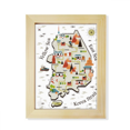 thumbnail image 1 of South Korea Landmarks Travel Map Desktop Adorn Photo Frame Display Art Painting Wooden, 1 of 3