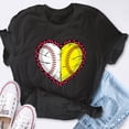thumbnail image 4 of EcoLoom Split Baseball Softball Heart Mom Dad Short Sleeve Unisex T Shirt, 4 of 6