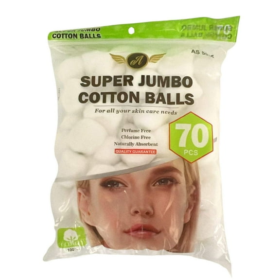 White Super Jumbo Cotton Balls: 70CT