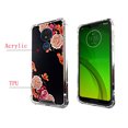 thumbnail image 3 of Flower on Black Case for Motorola G7 power 6.2'' 4 Cushion Corners TPU Bumper + Hard Acrylic Back Shockproof Scratch-Resistant Cover for Girls Women Teen, 3 of 4