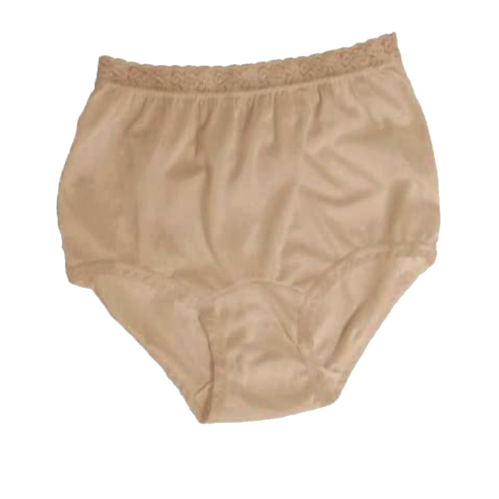 3 Pair WHITE Lace Elastic 100% Nylon Panties Size 12 Carole Panty USA Made 