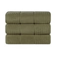 thumbnail image 2 of Superior Zero Twist Cotton Waffle Border Bath Towel Set of 3, Forest Green, 2 of 12