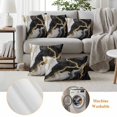 thumbnail image 4 of 2 Pack Outdoor Waterproof Throw Pillow Covers,Natural Black White Marble Gold Crack Decorative Square Pillow Case Patio Pillowcases for Chair Couch Sofa 16x16in, 4 of 9