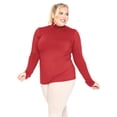 thumbnail image 2 of Stretch Is Comfort Women's Plus Size Warm Long Sleeve Turtleneck Top Red 3X, 2 of 6