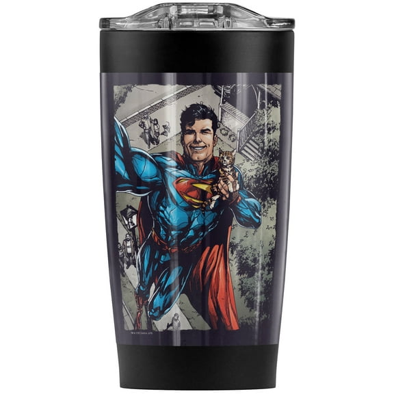 Superman Super Selfie Stainless Steel Tumbler 20 oz Coffee Travel Mug/Cup, Vacuum Insulated & Double Wall with Leakproof Sliding Lid | Great for Hot Drinks and Cold Beverages