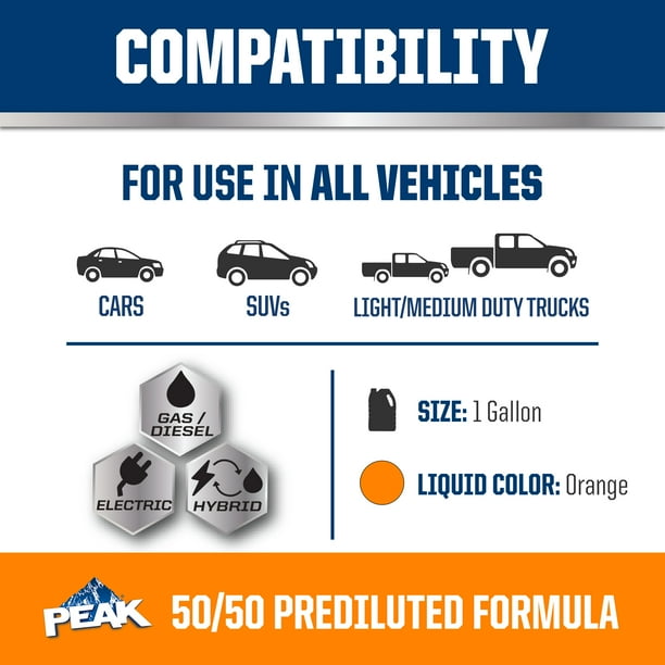 PEAK OAT Coolant/Antifreeze for North American Vehicles, Dex-Cool