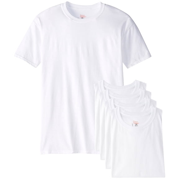Hanes Men's 5-Pack Best Crew T-Shirt, White, X-Large