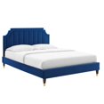 thumbnail image 2 of Modway Sienna Performance Velvet Queen Platform Bed in Navy, 2 of 10