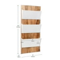 thumbnail image 3 of Mind Reader 3-Tier Wall-Mounted File Organizer, Wood and Metal Vertical Rack for Mail, Magazines, and Documents, Metal, Wood, White, 3 of 7