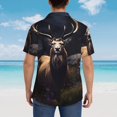 thumbnail image 4 of Logiee Regal Stag In Forest Print Mens Hawaiian Shirts,Loose-Fit Short Sleeve Button Down Tropical Aloha Beach Shirt,Summer Vacation Wedding Tops,3X-Large, 4 of 7