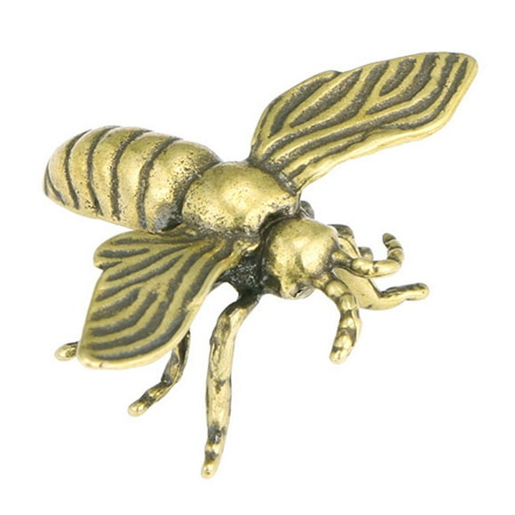 Copper Honeybee Figurine Vivid Showing Taste Solid Desktop Mini Handcrafted Bee Decoration for Living Room