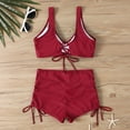 thumbnail image 4 of Women's Bikini Set Printed Two Piece Fashion Sexy Swimsuit with Removable Bra Pads No Underwire for Beach Vacation,Red,S, 4 of 5