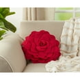 thumbnail image 2 of Saro Lifestyle FT095.R16R 16 in. Rose Flower Design Poly Filled Throw Pillow, Red, 2 of 5