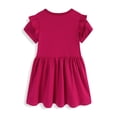 thumbnail image 3 of HWJAD Summer Cotton Dress for Toddler Girls Cherry Applique Short Sleeve Kids Girl A-line Casual Play Dresses, 3 of 9