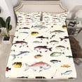 thumbnail image 2 of jejeloiu Bass Big Fish Bed Sheets,Fishing And Hunting King Sheets,Rustic Farmhouse Sheet Set For Men Women,Ultra Soft Home Decor,4 Pieces, 2 of 7