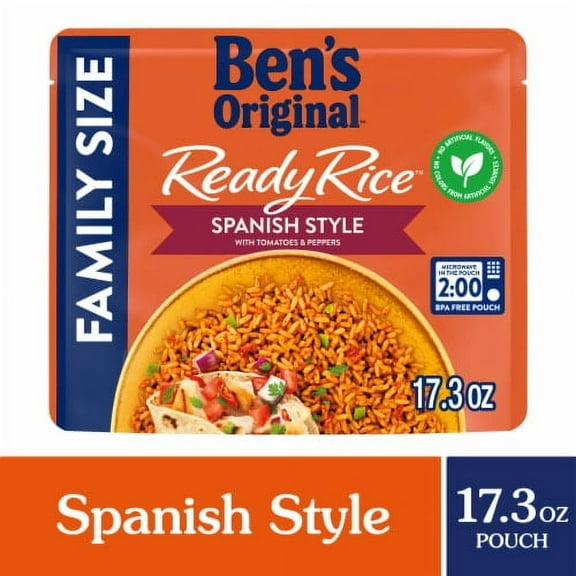 Pack of 2 - Ben's Original Ready Rice Family Size Spanish Style Rice 17.3 oz