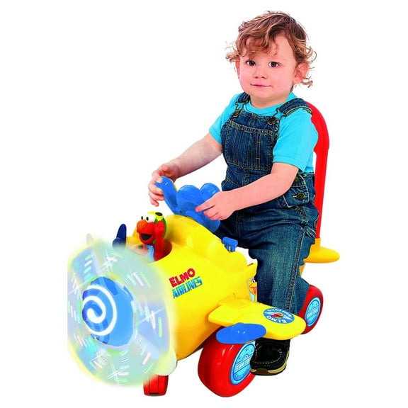 Kiddieland Sesame Street Elmo's Plane Light and Sound Activity Ride-On