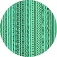thumbnail image 1 of Ahgly Company Indoor Round Abstract Turquoise Blue Modern Area Rugs, 5' Round, 1 of 4