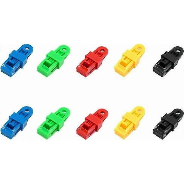 Set of 10 Tarpaulin Clamps, Clips/Attachment/Elastic Tarpaulin Tensioner, Robust and Adjustable Locking Handle for Tarpaulin and Shade Cloth (10pc) B