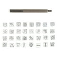 thumbnail image 1 of Juego de 32 punzones para sellos de cuero con dibujos de animales y plantas, kit de herramientas para estampar artesanías de cuero, punzón para sellos de cuero con dibujos de animales., 1 of 14