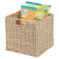 thumbnail image 3 of mDesign Seagrass Woven Kitchen Basket Organizer, Handles, 4 Pack, Natural/Tan, 3 of 7