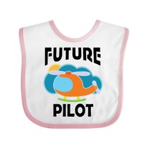 Inktastic Future Pilot Helicopter Boys or Girls Baby Bib