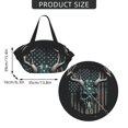 thumbnail image 4 of American Flag Camouflage Deer Skull Camo 2-in-1 Foldable Picnic Blanket Tote Bag Shoulder Handbag, Large Circular Outdoor Mat for Beach Camping Park, 4 of 5