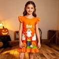 thumbnail image 2 of FYDUU Toddler Girl Halloween Dress Cute Girls Nightgowns Flutter Sleeve Nightgown Sleepwear Holiday Princess Nightdress for Kids Sleep Shirts 3-4 Years, 2 of 4