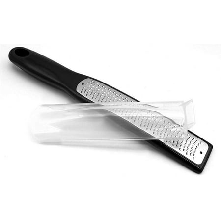 

Sports Professional Stainless Steel Cheese Grater with Lemon for Cheese Lemon Ginger Garlic Nutmeg Chocolate Vegetables Fruits (Black)