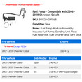thumbnail image 2 of Fuel Pump - Compatible with 2006 - 2008 Chevy Cobalt 2007, 2 of 2