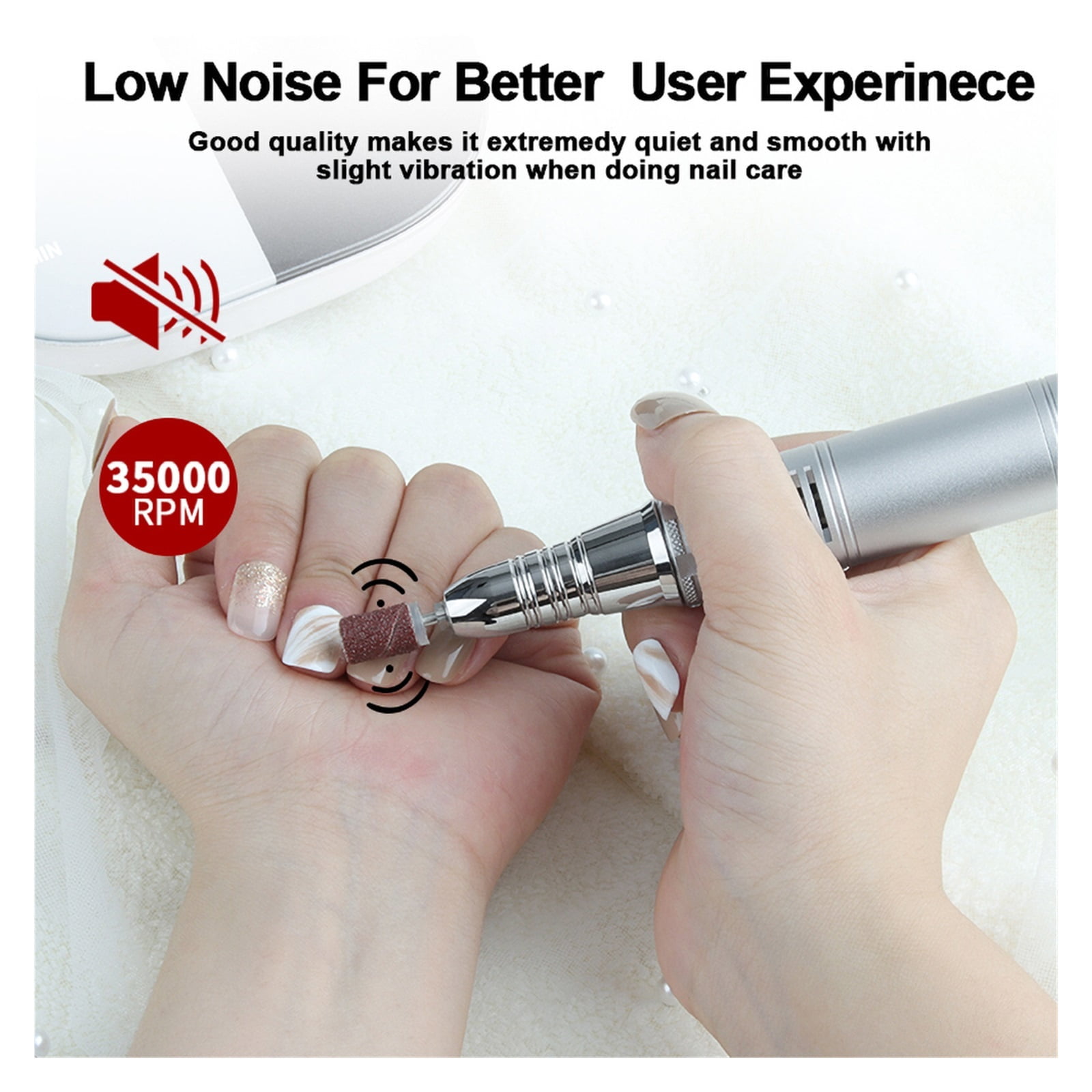 35000RPM Electric Nail Drill Machine, Professional Nail Machine, Powerful Manicure Machine, Apparatus For Manicure For Home Salon ,Low Noise