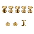 thumbnail image 1 of SUTENGDA 5x Pure Brass Rivet Screws  DIY Flat Belt Screw Leather Craft Chicago Nail Brass Solid Rivets Stud Head Height, 1 of 4