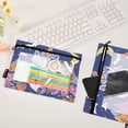 thumbnail image 4 of Cartoon Unicorn Moon Corn 2 Pack Pencil Pouch for 3 Ring Binder Smooth Zipper Folders with Pockets Clear Window Pencil Case, 4 of 6