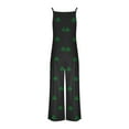 thumbnail image 5 of UPPADA Women's Summer Boho Casual Jumpsuits Sleeveless Square Neck Rompers Wide Leg Overalls Floral Print Baggy Boho Jumpsuit with Pockets Black,XXL, 5 of 6