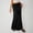 Black, variant on Maxi Skirts for Women, High Waist Summer Cotton Linen Back Split Long Skirts Black Size M