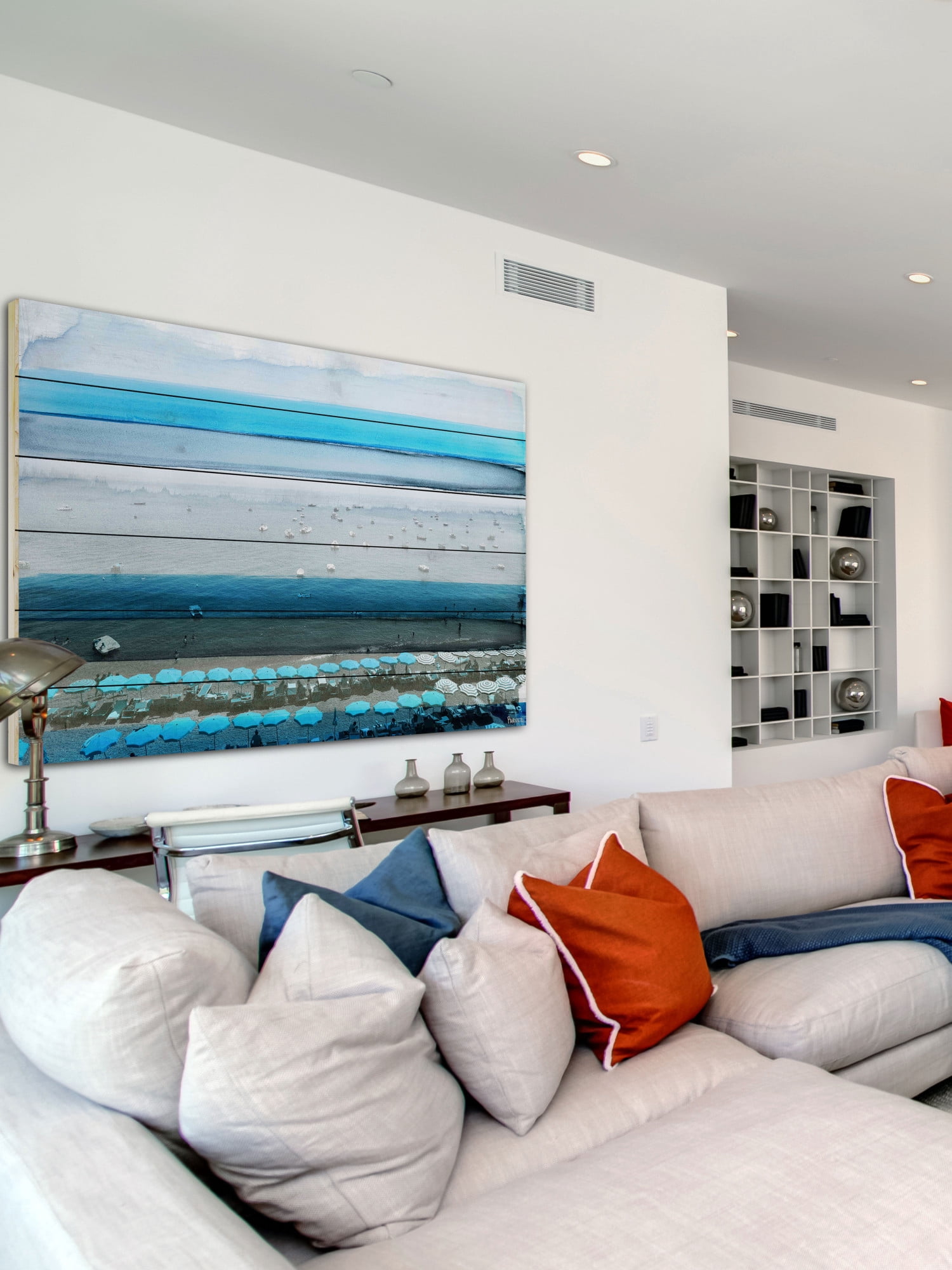 Parvez Taj Spiagga White Wood Wall Art
