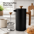thumbnail image 3 of PLERISE French Press Coffee Maker 34 oz, Double Wall Stainless Steel Coffee Press with Real Wood Handle and Dual Filter Screen, Food Grade 18/8 Stainless Steel for Coffee and Tea,, 3 of 7