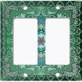 thumbnail image 6 of Metal Light Switch Plate Cover Elegant Green Mandala Flower Tile Pattern TIL063, 6 of 13