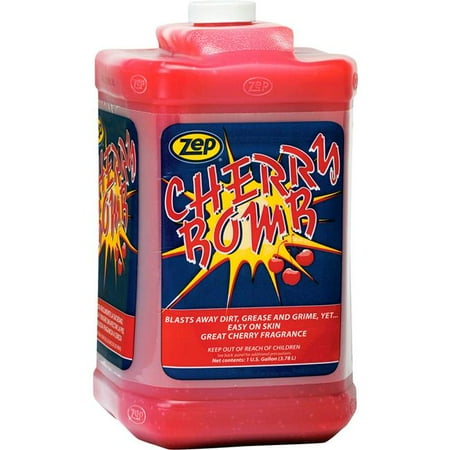 

Zep Professional Cherry Bomb Heavy-Duty Liquid Hand Cleaner With Pumice Cherry Fragrance 1 Gallon Pack Of 4 Jugs