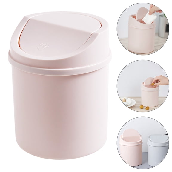 WHAMVOX  Mini Trash Can with Lid Small Garbage Office Child