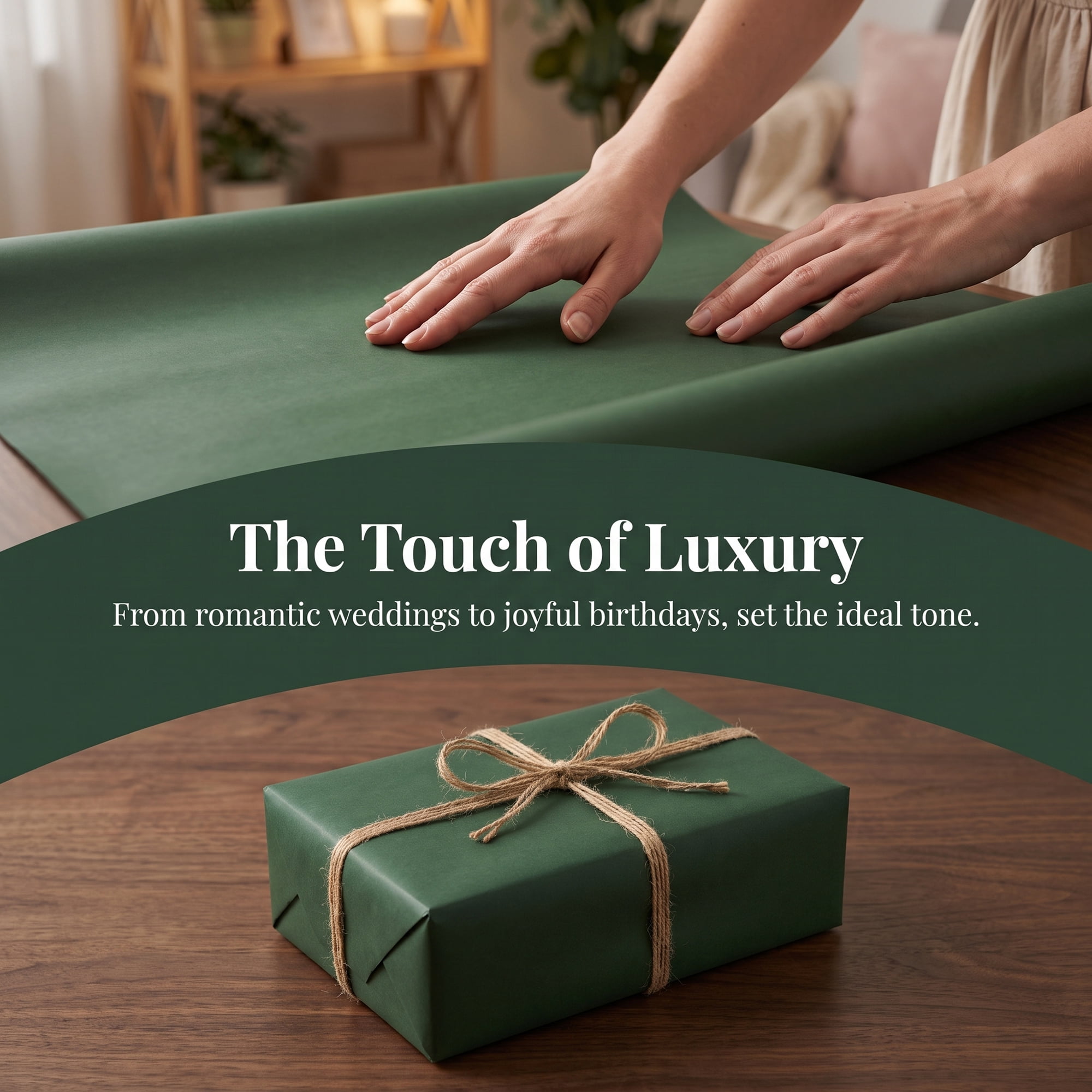 Unique Bargains Gift Matte Anti-Tear Wrapping Paper for Luxury Gift Green 27.6" x 19.7"