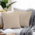 thumbnail image 2 of Throw Pillow Covers 16x16 Inch Set of 2, Pure Light Khaki Waterproof Outdoor Pillow Covers, Simple Solid Color Decorative Cushion Pillowcases for Couch, Sofa, Bed, Garden, Patio, 2 of 9