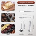 thumbnail image 2 of Chris.W 14PCS Cheese Butter Spreader Knives Set, Mini Serving Tongs Spoons and Forks, Serving Flatware Set Stainless Steel Serving Utensils for Butter and Pastry Making (Silver), 2 of 7
